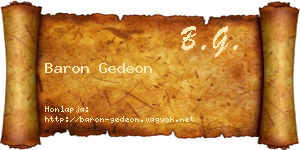 Baron Gedeon névjegykártya